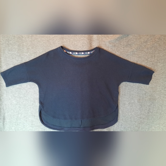 Deletta Blouse Womans Small Navy Blue Bohemian Hippie Feminine Business School - Picture 2 of 10